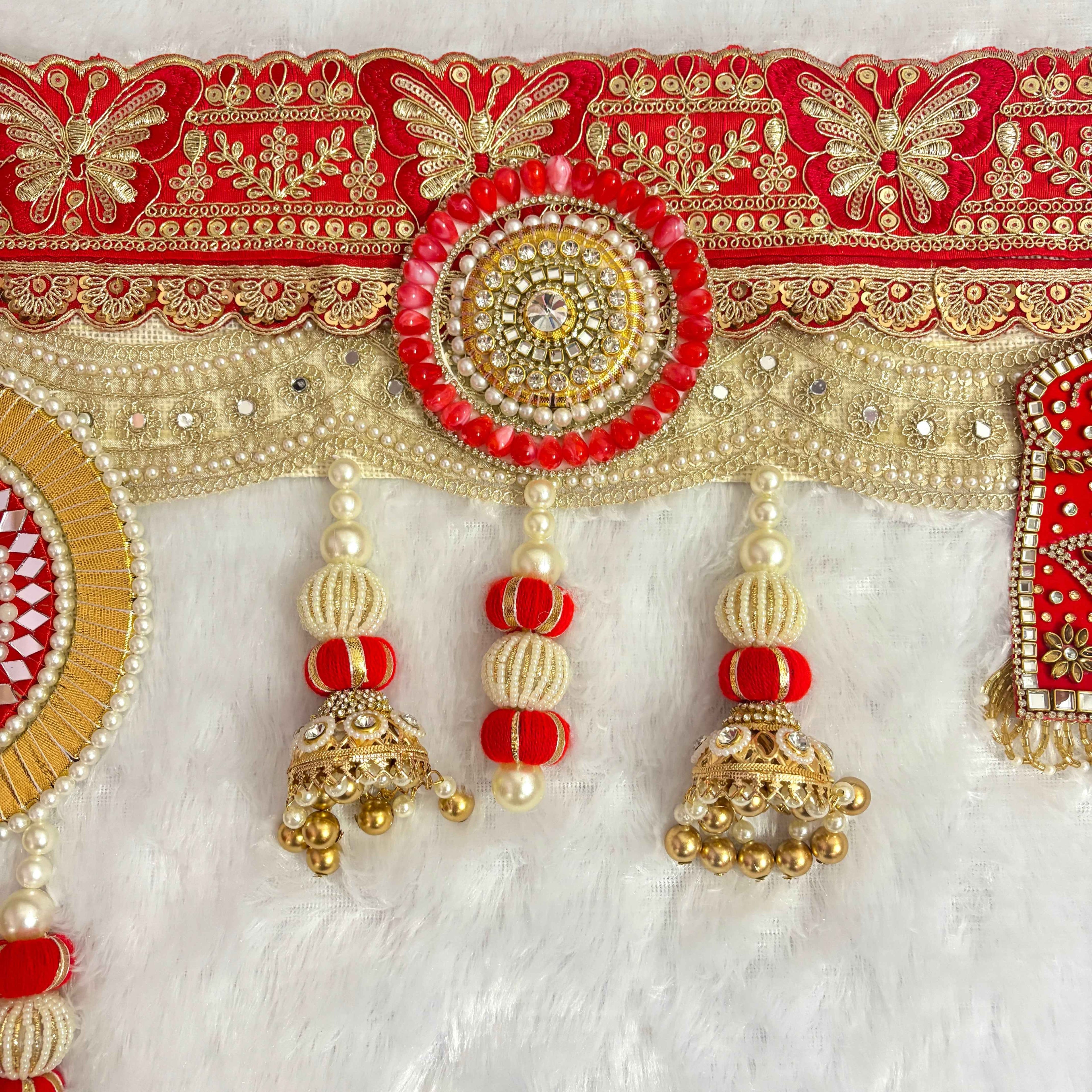 Shubh Dhwani | Red & Gold Jhumka Bandarwal