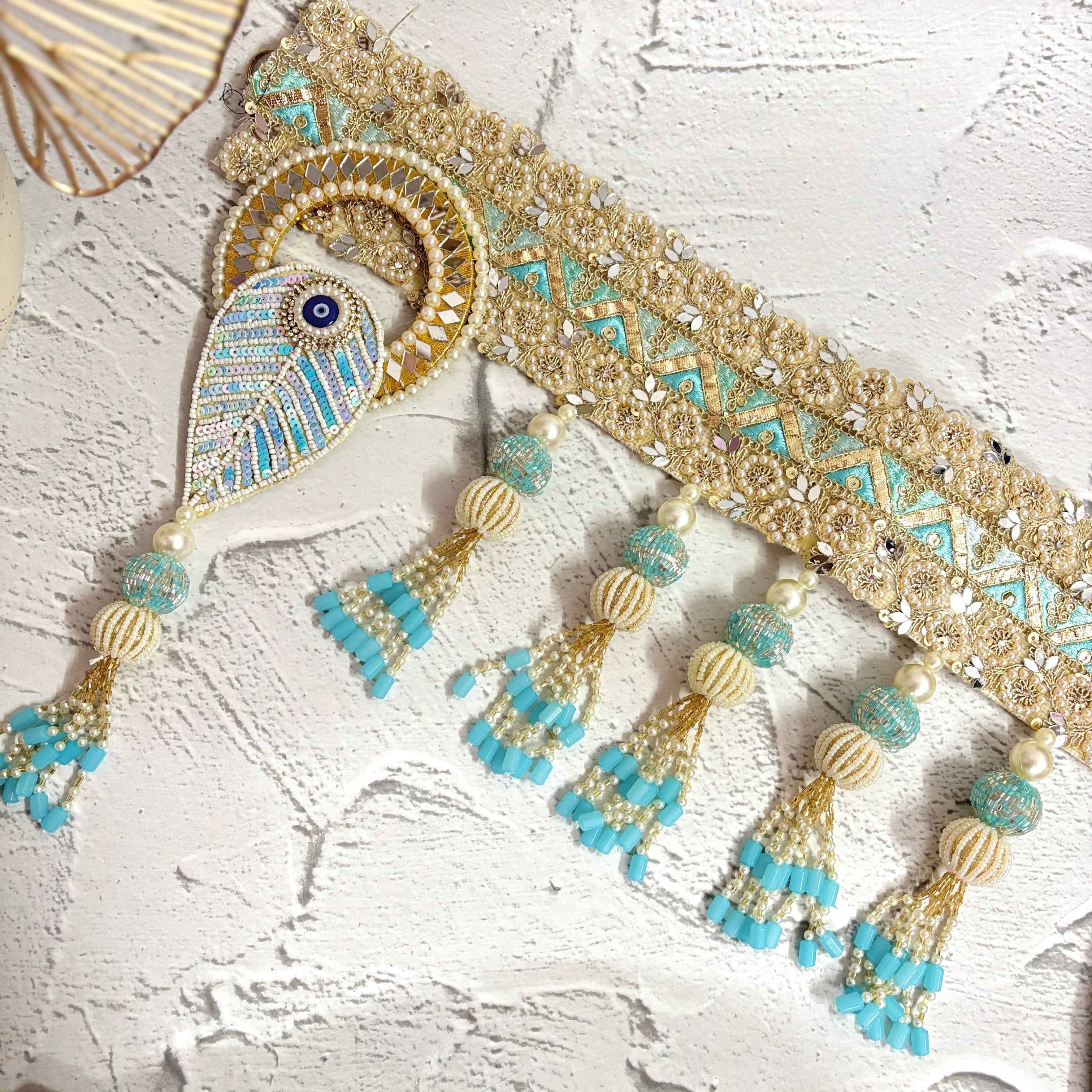 Neela Nazar | Blue & Gold Evil Eye Bandarwal