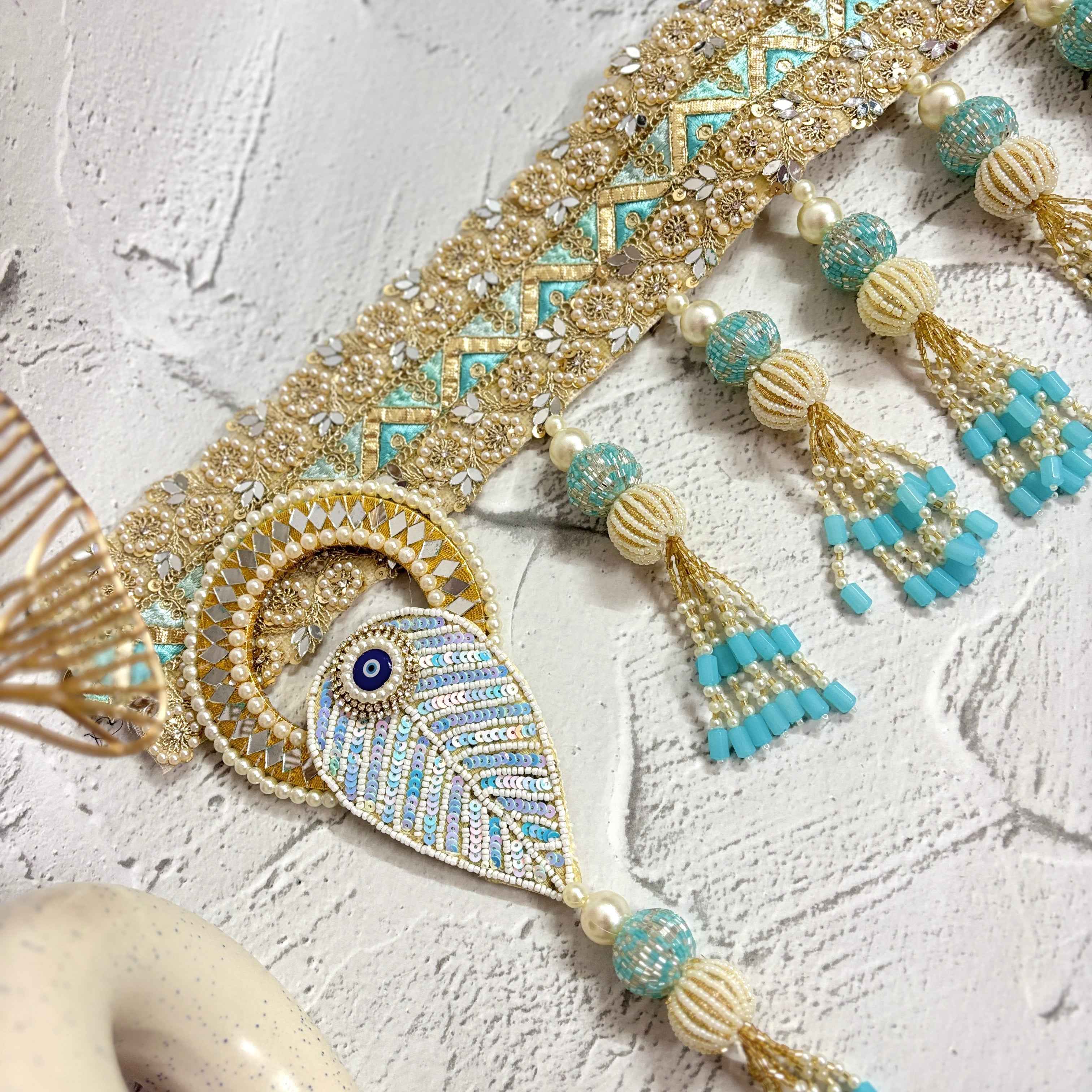 Neela Nazar | Blue & Gold Evil Eye Bandarwal