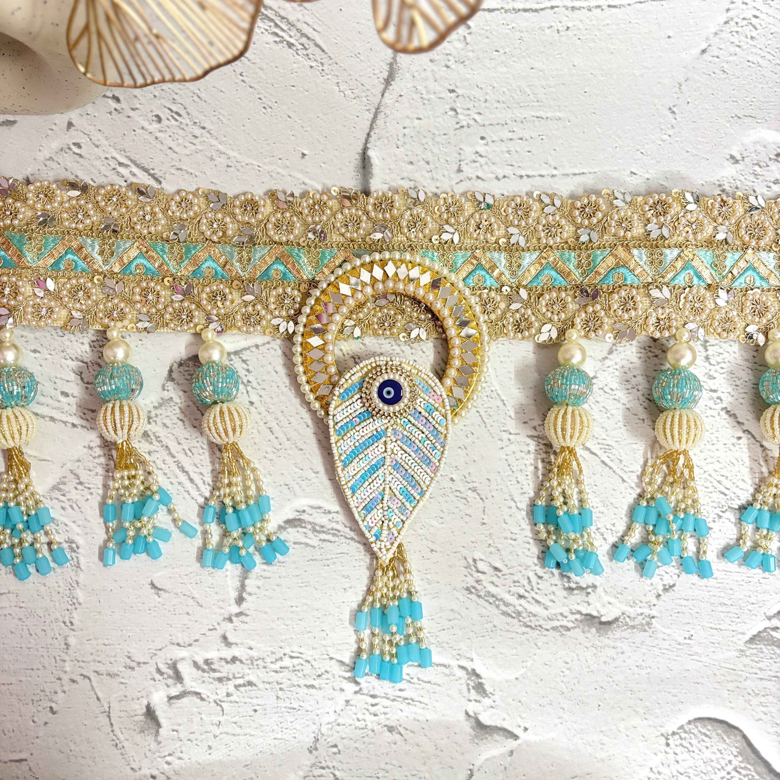 Neela Nazar | Blue & Gold Evil Eye Bandarwal