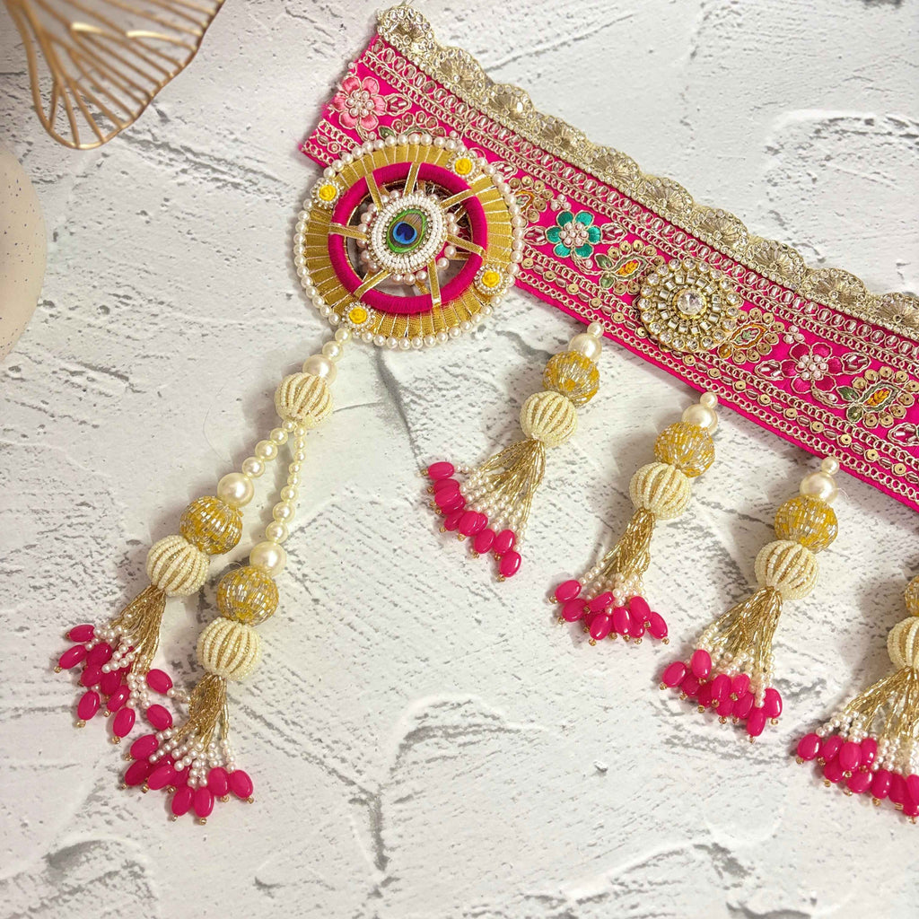 Peacock Dreams | Fuchsia Pink & Gold Designer Bandarwal