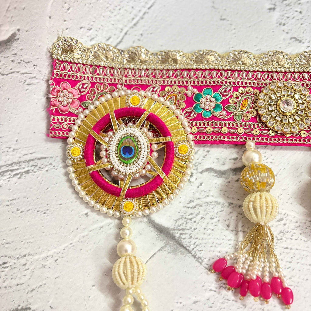 Peacock Dreams | Fuchsia Pink & Gold Designer Bandarwal