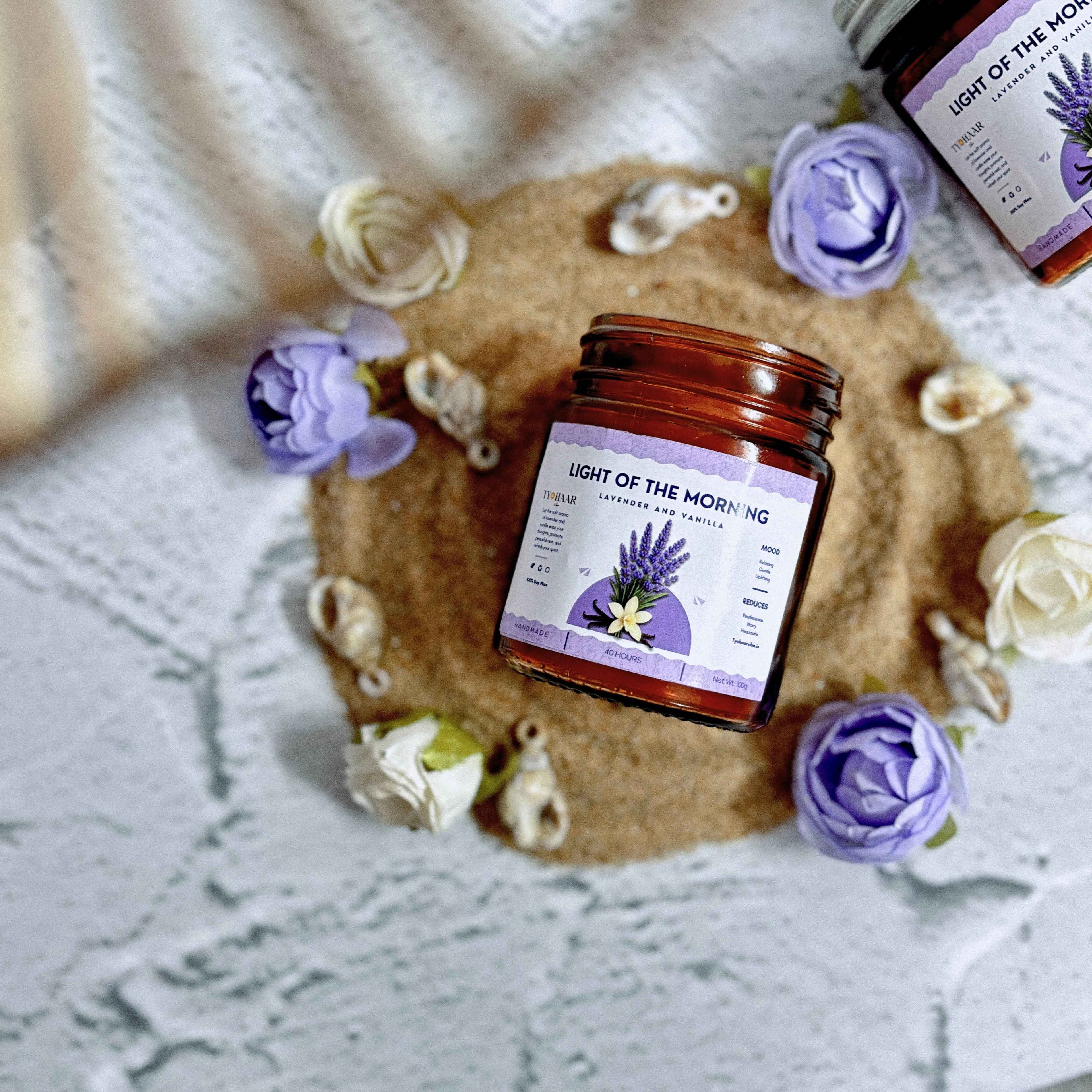 Light of the Morning | Lavender Vanilla Scented Candle Tyohaarvibe - TyohaarVibe