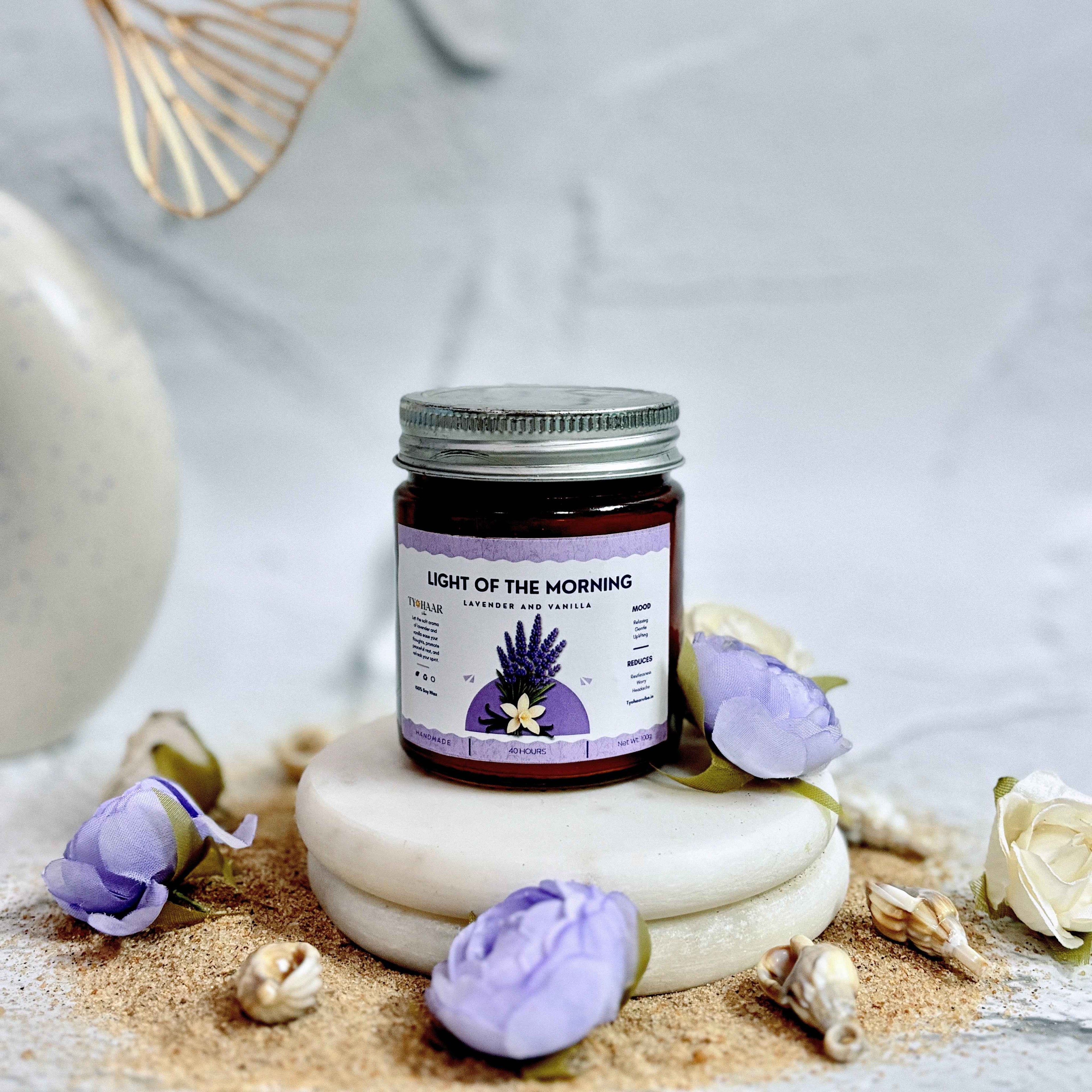 Light of the Morning | Lavender Vanilla Scented Candle Tyohaarvibe - TyohaarVibe