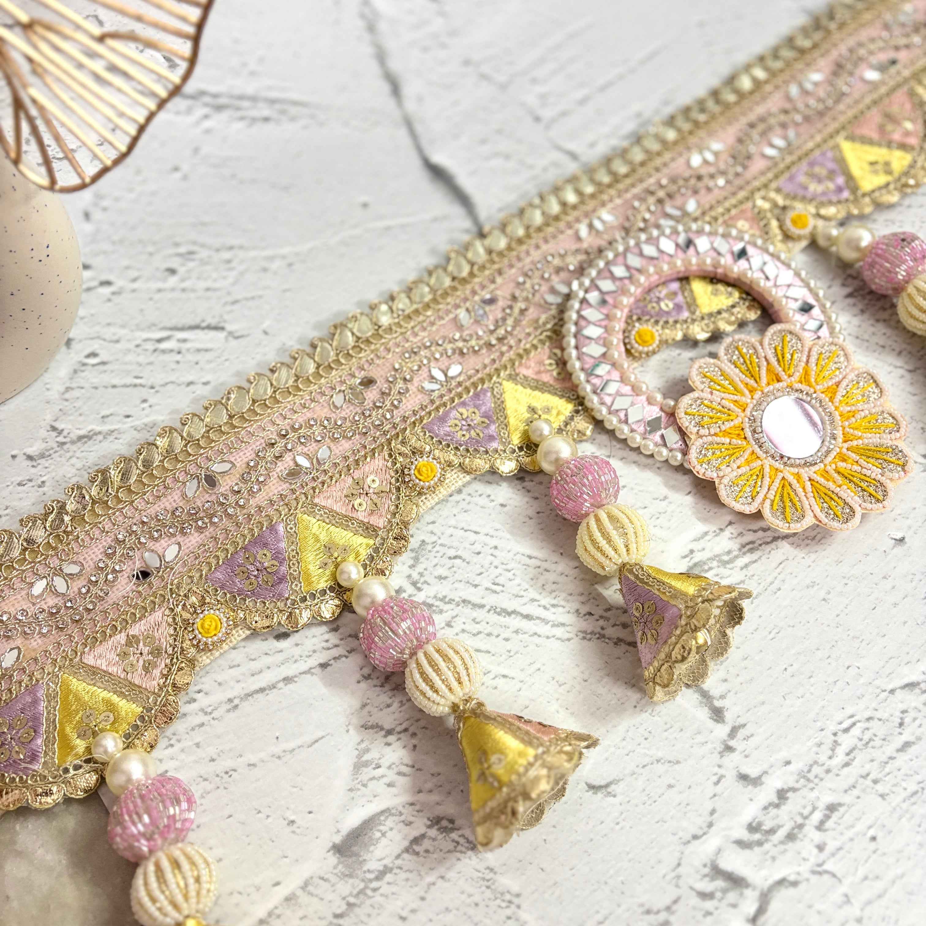 Morning Hues | Pastel Pink & Yellow Bandarwal for Doors