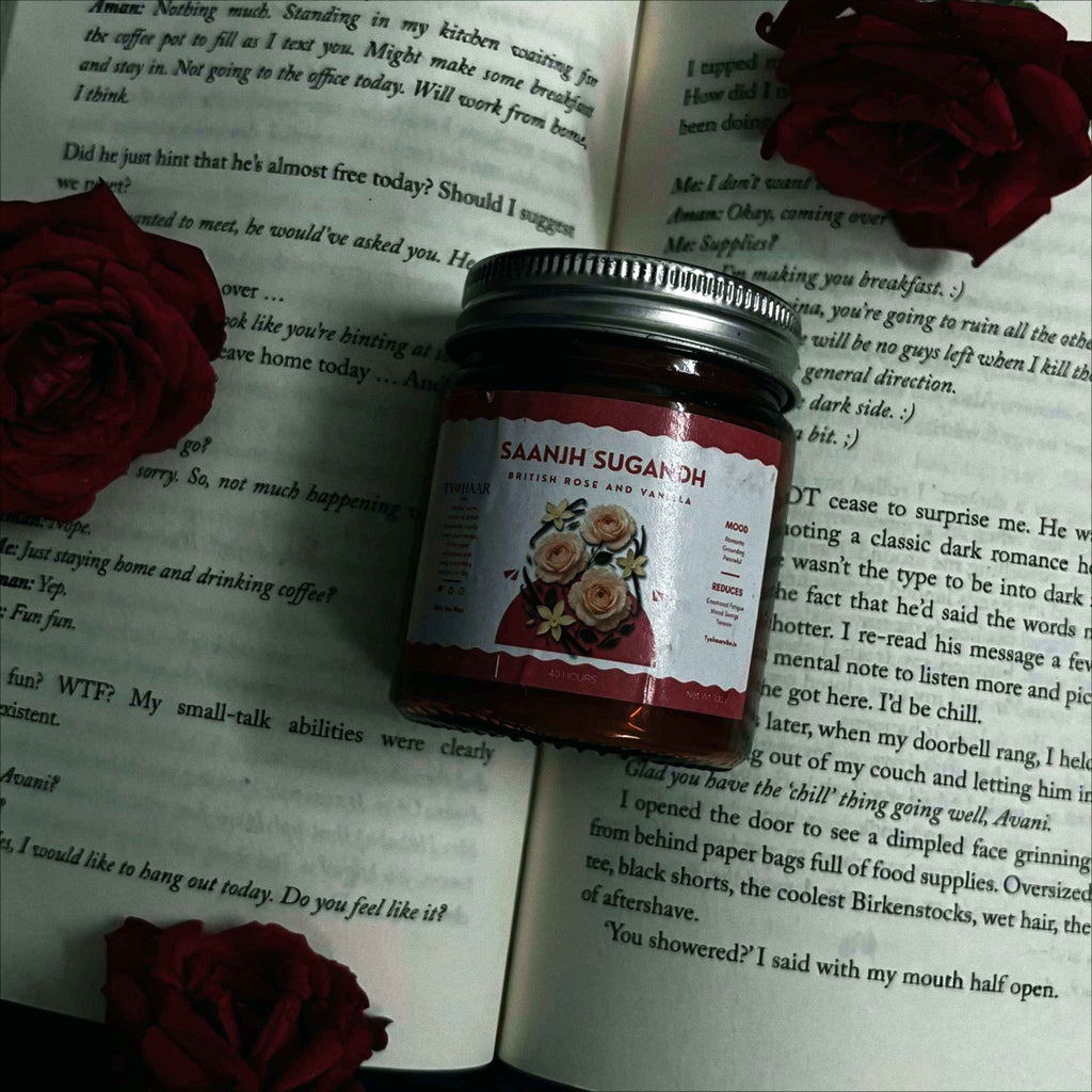 Saanj Sugandh Romantic Rose Vanilla Scented Candle TyohaarVibe - TyohaarVibe