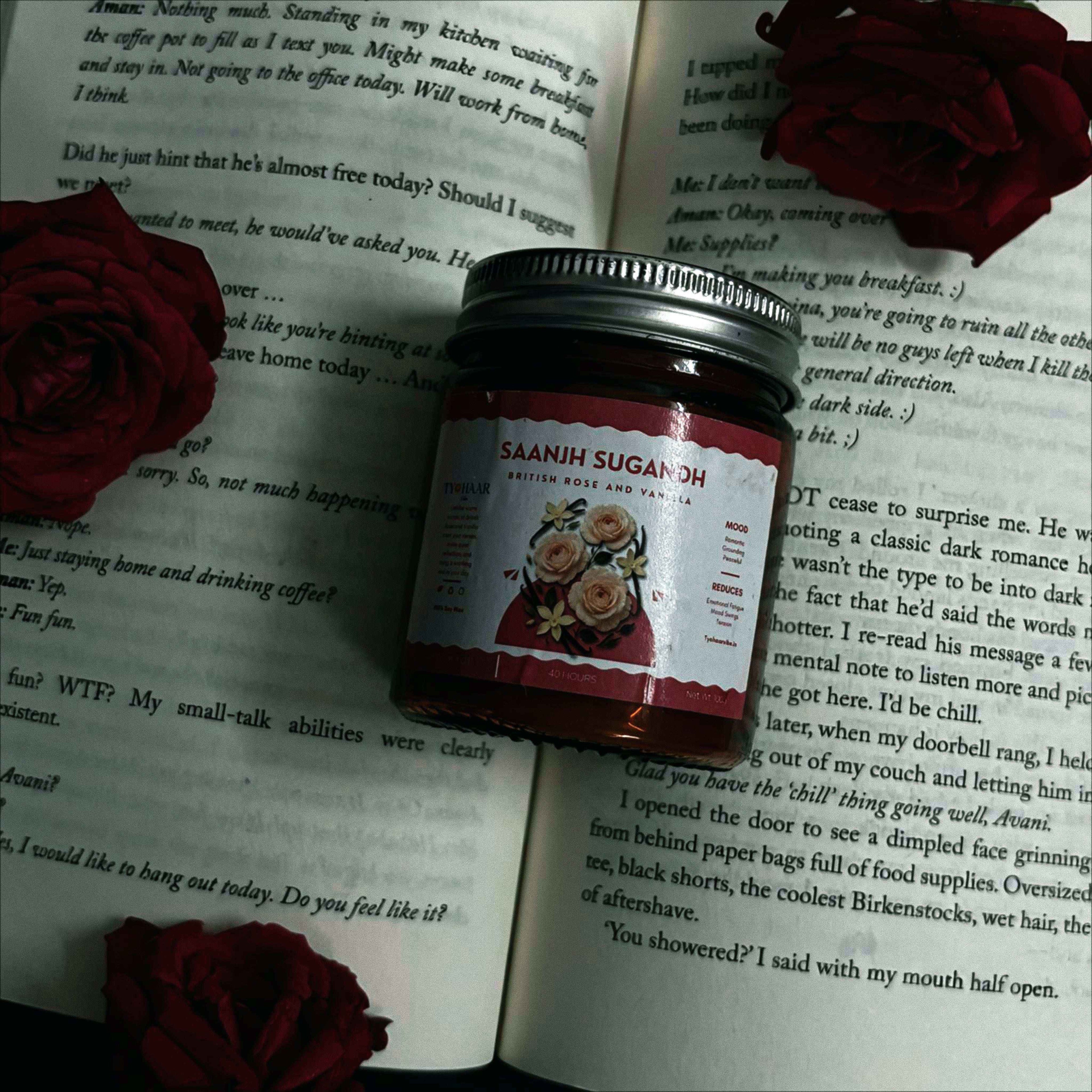 Saanj Sugandh Romantic Rose Vanilla Scented Candle TyohaarVibe - TyohaarVibe